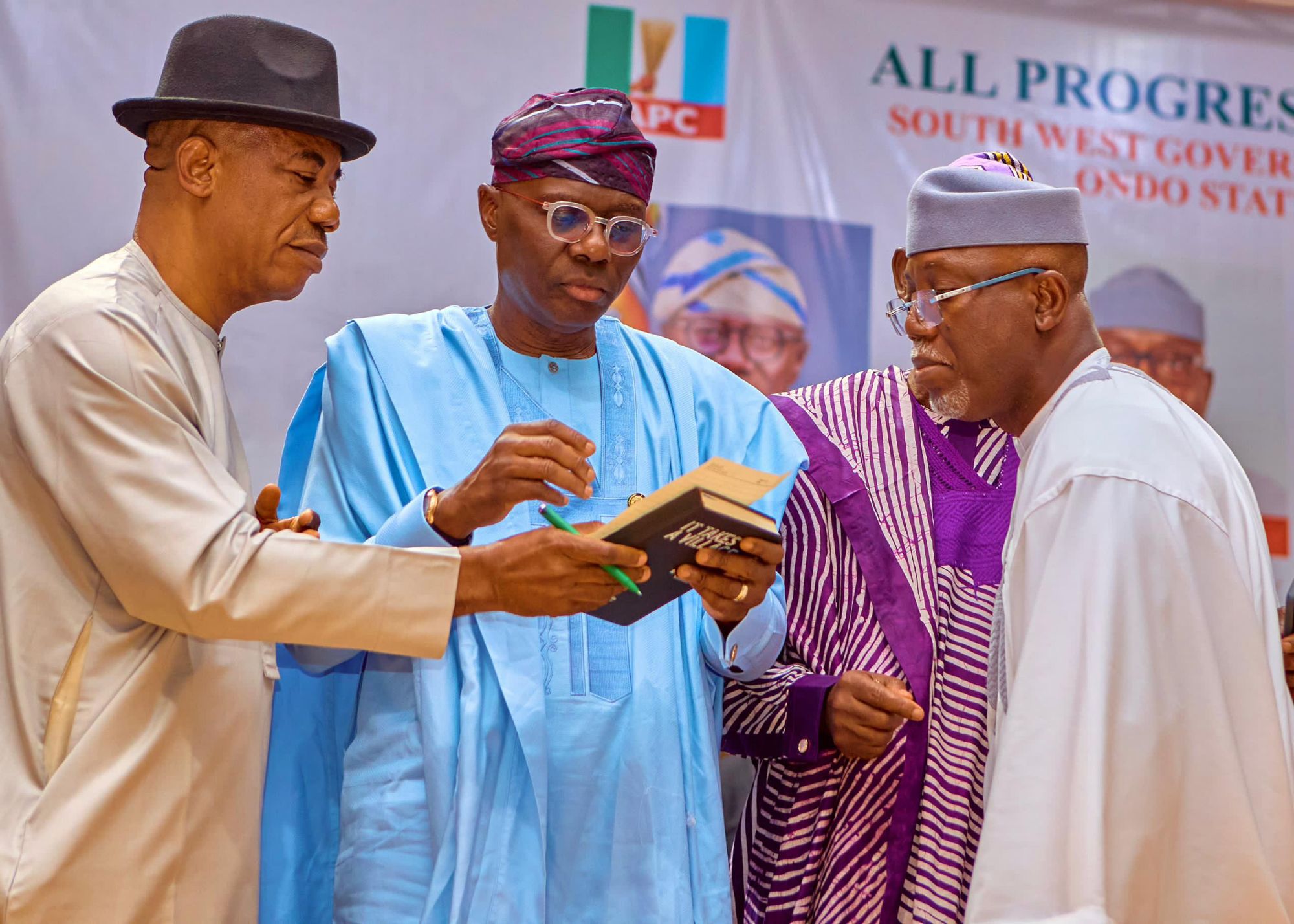 APC SOUTH WEST GOVERNORS, GANDUJE , PARTY LEADERS DECLARE TOTAL SUPPORT FOR ONDO GOVERNOR DURING STAKEHOLDERS MEETING IN AKURE By Adefemi Ojopagogo