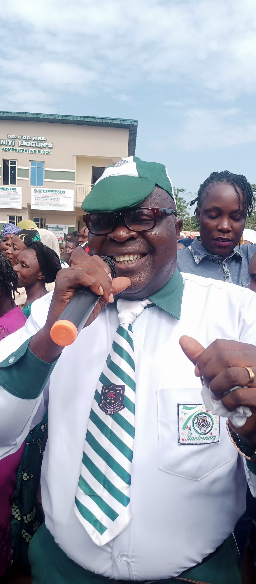 OGSA PRINCIPAL EULOGIES GOV. LUCKY ORIMISAN AIYEDATIWA, DURING WALK-IN CEREMONY OF JSS1 STUDENTS OF THE SCHOOL