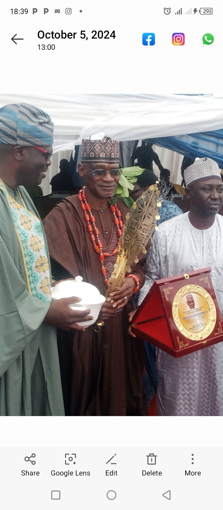 FERMA CEO BECOMES ATOLUGBOYE OF ODOORO-EKITI, EKITI STATE   —-By Adefemi Ojopagogo