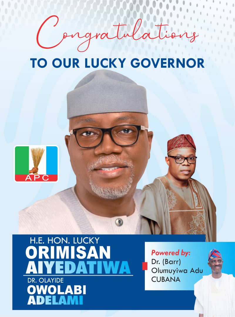 ALADEOKUN-ELECT OF ALADE IDANRE , OTUNBA AYO AKINNADEJU CONGRATULATES ONDO GOVERNOR ON HIS ELECTION VICTORY—By Adefemi Ojopagogo