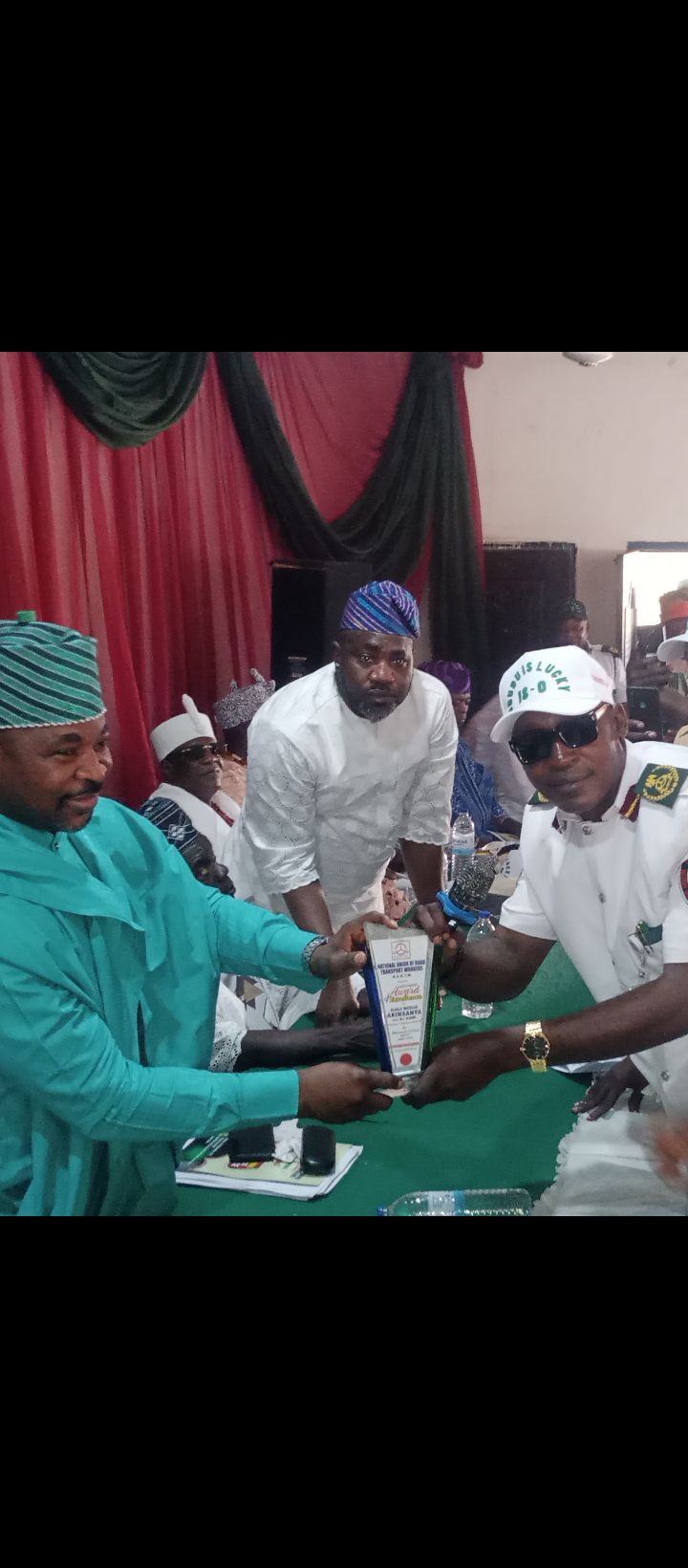 MC OLUOMO SWEARS-IN COM ADEMOLA ODUDU AS ONDO STATE CHAIRMAN OF NURTW,BAGS AMBASSADOR OF PEACE AWARD–By Adefemi Ojopagogo