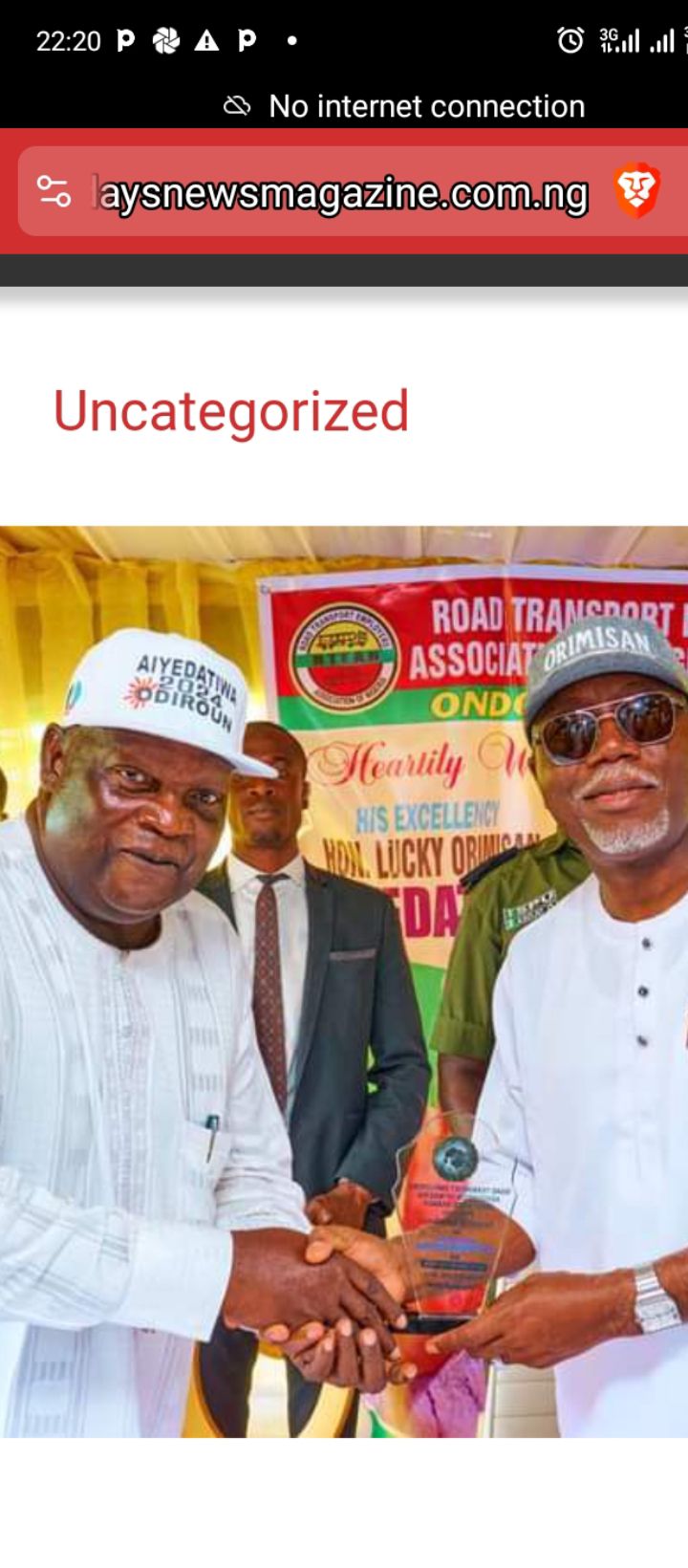 RTEAN BOSS CONGRATULATES GOVERNOR LUCKY ORIMISAN AIYEDATIWA ON HIS BIRTH DAY,SAYS HE IS AN EXEMPLARY LEADER