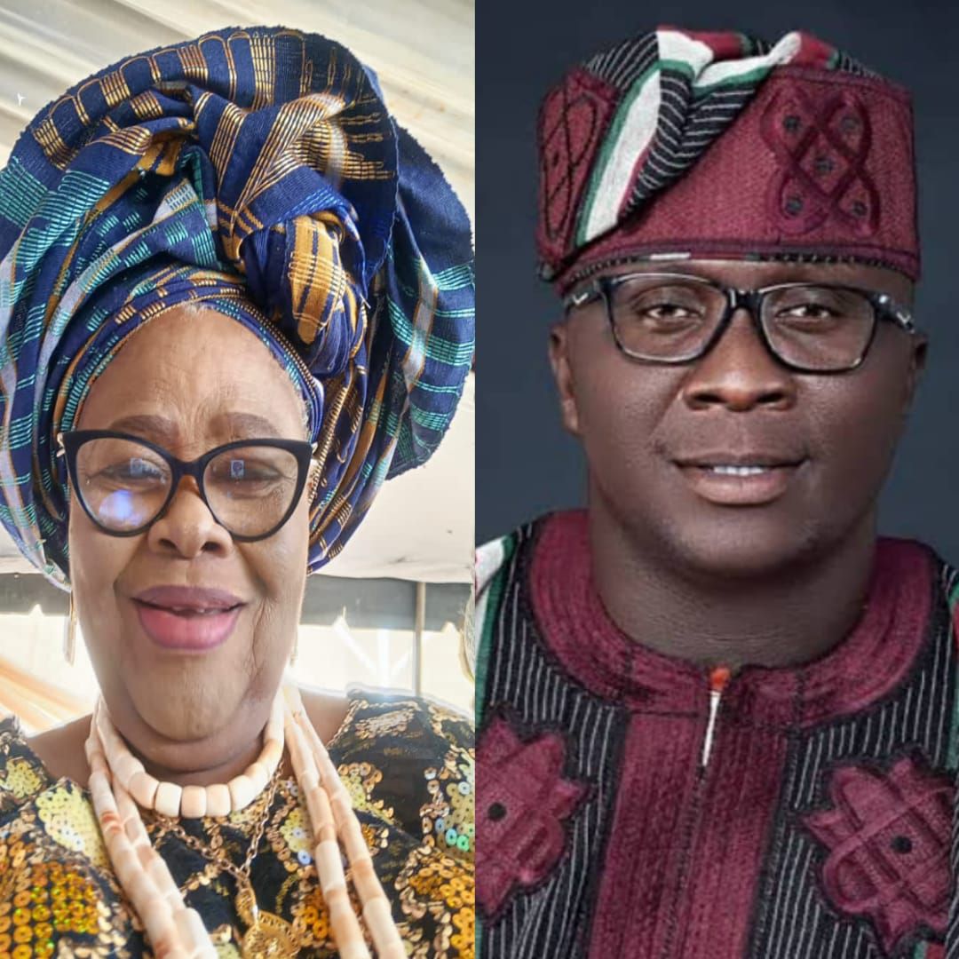 ERELU-IYALOJA GENERAL OF AKURE KINGDOM,CHIEF MRS MERCY ADEFUNMILAYO AGBEKE ADEKANYE FELICITATES HON.GBENGA FASUA,HIS DEPUTY ON THEIR SWEARING-IN CEREMONY